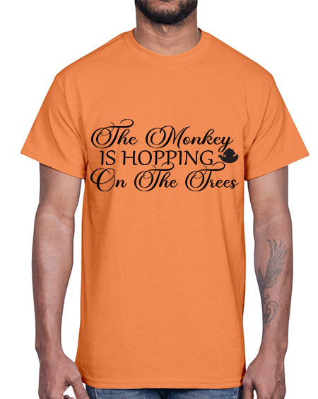 The monkey is hopping on - monkey- Cotton Tee