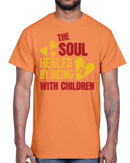 The soul is healed by being with children Style 226#- kids- Cotton Tee