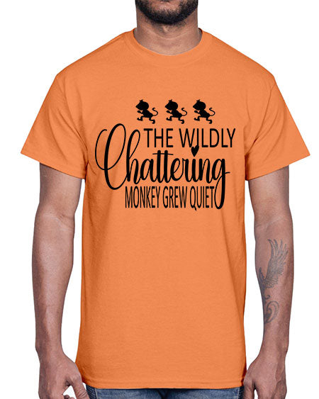 The wildly chattering monkey grew - monkey- Cotton Tee
