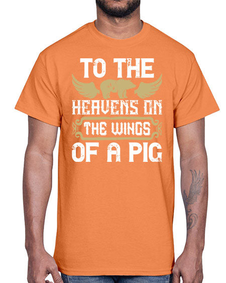 To the heavens on the wings of a pig Style 14#- pig- Cotton Tee