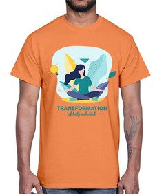 Transformation of Body and Mind 587#- yoga- Cotton Tee