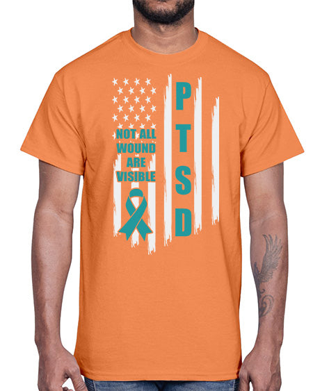 Veteran Not All Wounds Are 5#- PTSD- Cotton Tee