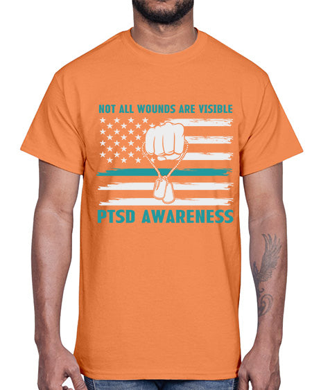 Veteran PTSD Not all wounds 4#- PTSD- Cotton Tee