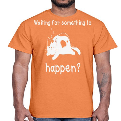 Waiting For Something Sleeping Cat 285#- anime- Cotton Tee