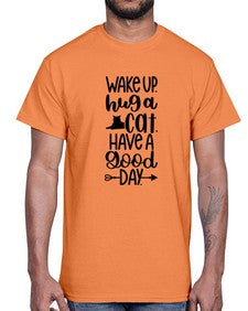 Wake Up Hug A Cat Style 108#- cats- Cotton Tee