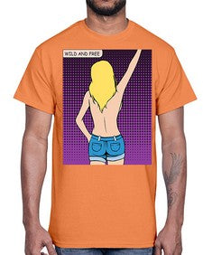 Wild and Free 1248#- art pop art- Cotton Tee