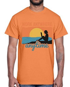Work Anywhere Anytime 2#- internet- Cotton Tee