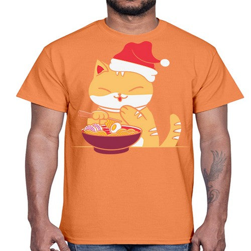 Xmas Kawaii Anime Shiba Inu Eating Ramen 289#- anime- Cotton Tee