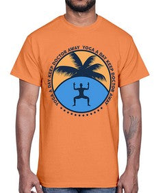 Yoga a Day Keep Doctor Away 612#- yoga- Cotton Tee