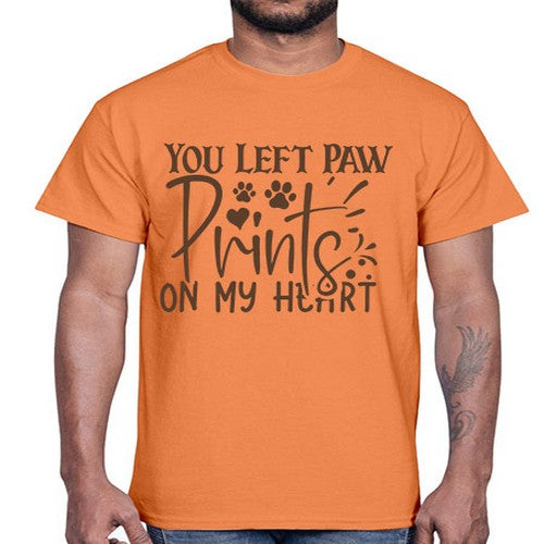You Left Paw Prints On My Heart Style 53#- dogs- Cotton Tee