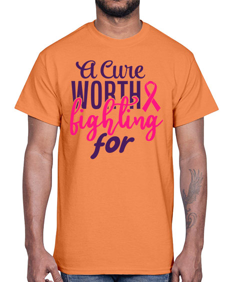 a cure worth fighting for Style 17#- breast cancer- Cotton Tee