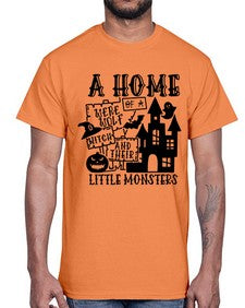 a home of a were wolf witch and their little monsters 53#- witch- Cotton Tee