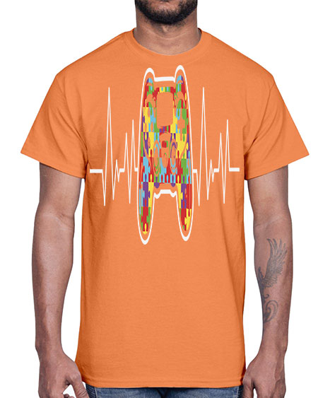 autism gamer heartbeat 27#- autism- Cotton Tee