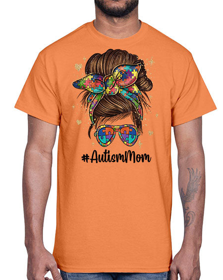 autism mom 3#- autism- Cotton Tee