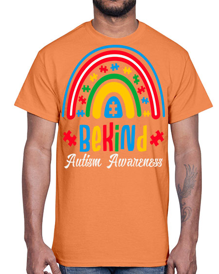 be kind autism awareness rainbow 67#- autism- Cotton Tee