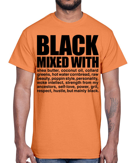 black mixed with 227#- black words and phrases- Cotton Tee