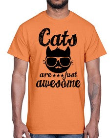 cats are just awesome- cats- Cotton Tee