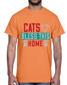 cats bless this home Style 36#- cats- Cotton Tee