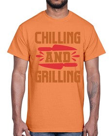 chilling and grilling 90#- bbq- Cotton Tee