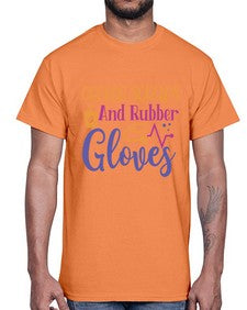coffee scrubs and rubber gloves Style 662#- nurse- Cotton Tee