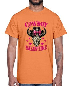 cowboy valentine western valentine 349#- western- Cotton Tee
