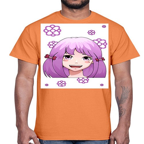 cute ponytails purple hair girl 63#- anime- Cotton Tee