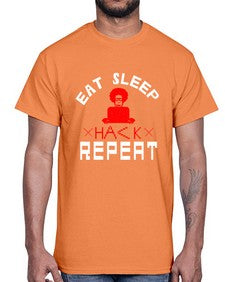 eat sleep hack repeat 48#- computer- Cotton Tee