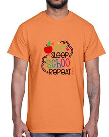eat sleep school repeat 45#- general school- Cotton Tee