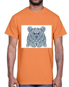 ethnic bear 416#- mandala- Cotton Tee