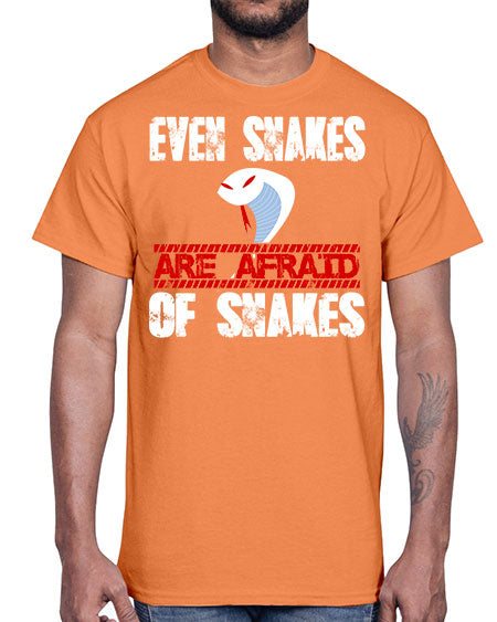 even snakes are afraid of snakes- snake- Cotton Tee
