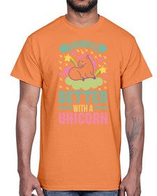 everything better with a unicorn 128#- unicorn- Cotton Tee