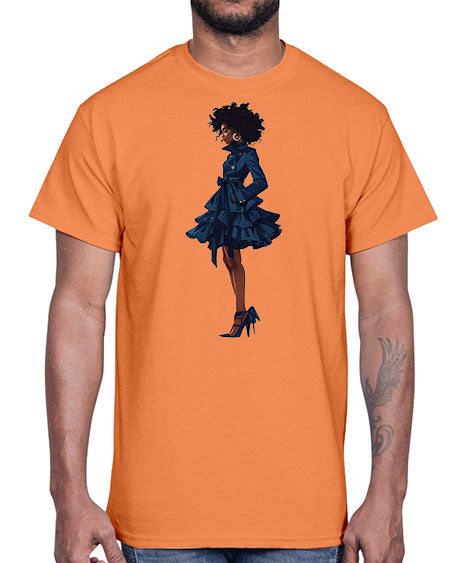 fashion girl in indigo 28#-  fashion- Cotton Tee