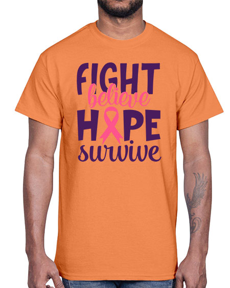 fight believe hope survive Style 13#- breast cancer- Cotton Tee