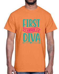first grade diva 123#- first grade- Cotton Tee