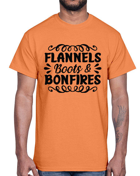 flannels boots bonfires 89#-  fashion- Cotton Tee