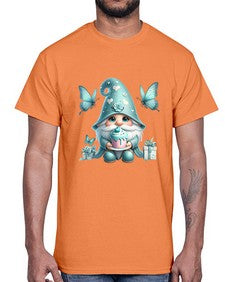 gnome with butterfly 10#- gnome- Cotton Tee
