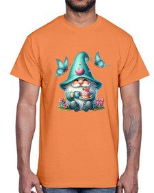 gnome with butterfly 14#- gnome- Cotton Tee