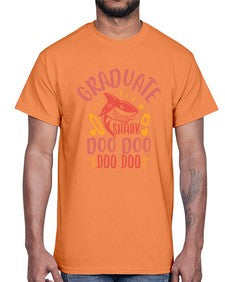 graduate shark doo doo doo doo 221#- graduation- Cotton Tee
