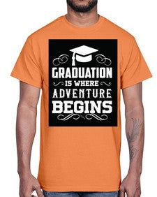 graduation is where adventure begins 224#- graduation- Cotton Tee