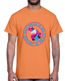 happiness is believing in unicorn 149#- unicorn- Cotton Tee