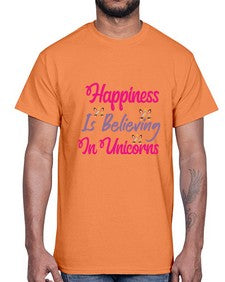 happiness is believing in unicorns 154#- unicorn- Cotton Tee