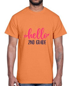 hello second grade 323#- second grade- Cotton Tee