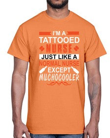 i am tattooed nurse 860#- nurse- Cotton Tee