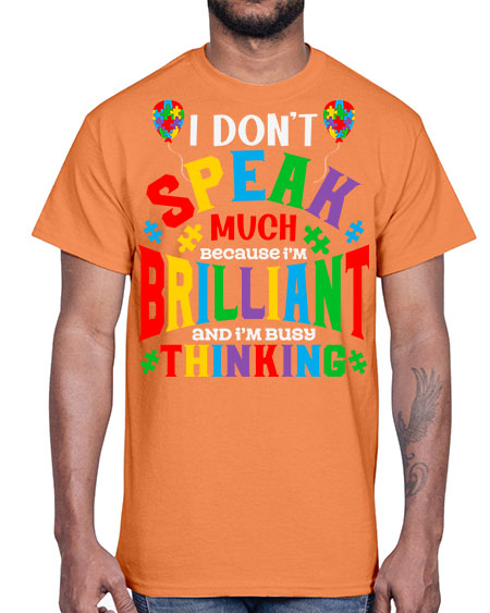 i dont speak much autism 91#- autism- Cotton Tee
