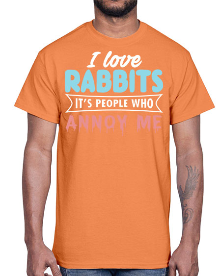 i love rabbits its people who annoy me- rabbit- Cotton Tee
