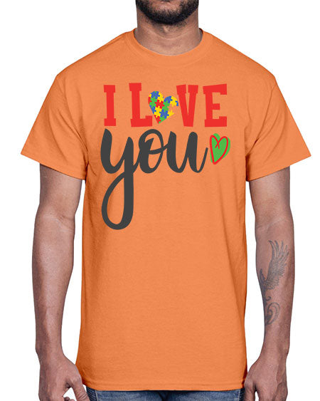 i love you Style 23#- autism- Cotton Tee