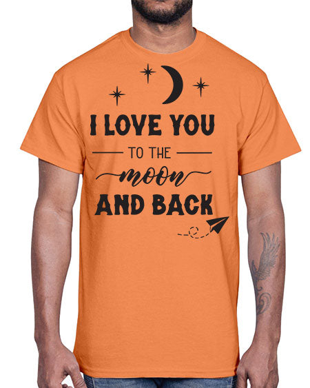 i love you to the moon and back 5#- moon- Cotton Tee