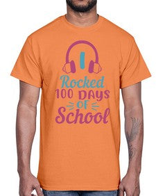 i rocked one hundred days of school 376#- one hundred days- Cotton Tee