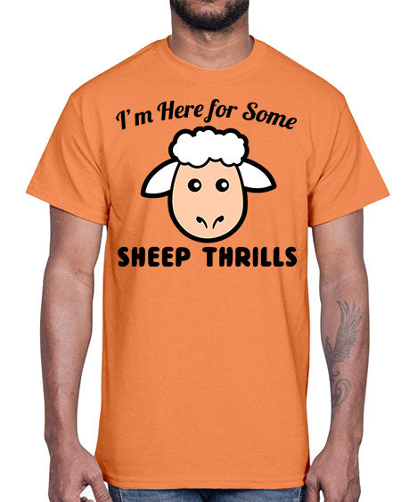 im here for some sheep thrills- sheep- Cotton Tee