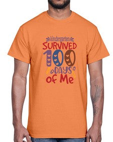 kindergarten Grade survived one hundred days of me 424#- one hundred days- Cotton Tee